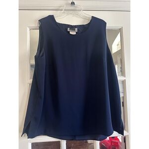 Maggie Barnes Women's Sleeveless Navy Blouse